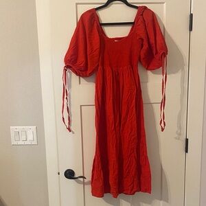 Accessorize London Red Puffy Sleeve Dress